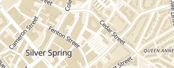 Street map around Silver Spring Civic Center