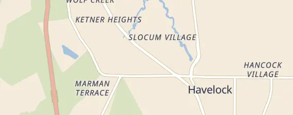 Street map around Havelock