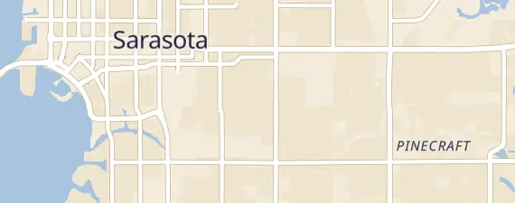 Street map around Sarasota