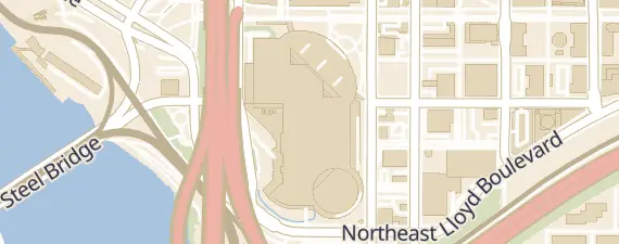 Street map around Oregon Convention Center