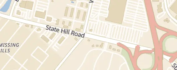 Street map around Berkshire Mall