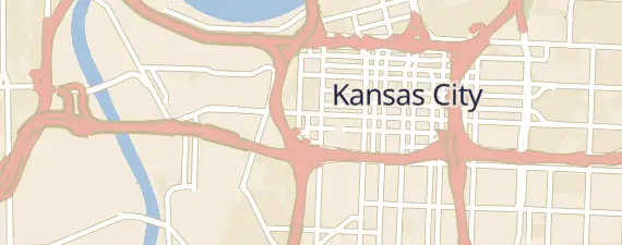 Street map around Kansas City