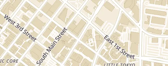 Street map around DoubleTree by Hilton Los Angeles Downtown