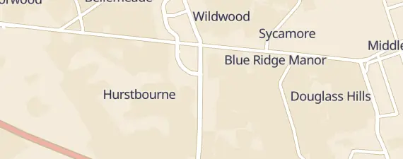 Street map around Louisville
