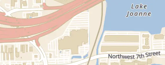 Street map around Miami Airport Convention Center
