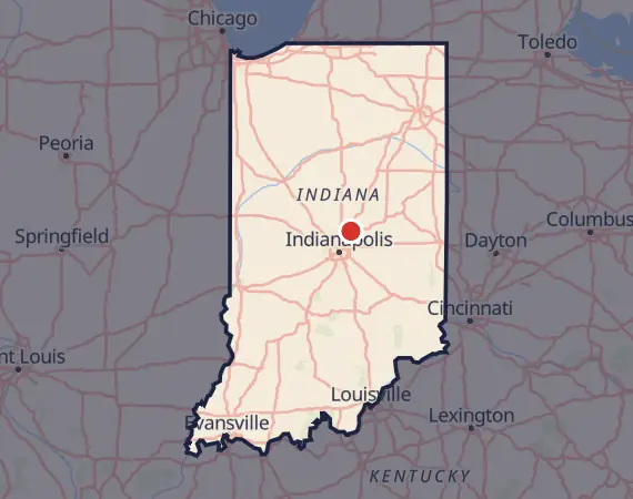 Map of card shows in Indiana