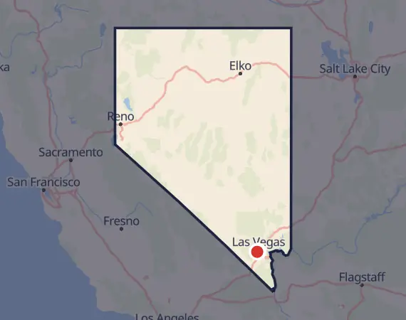 Map of card shows in Nevada