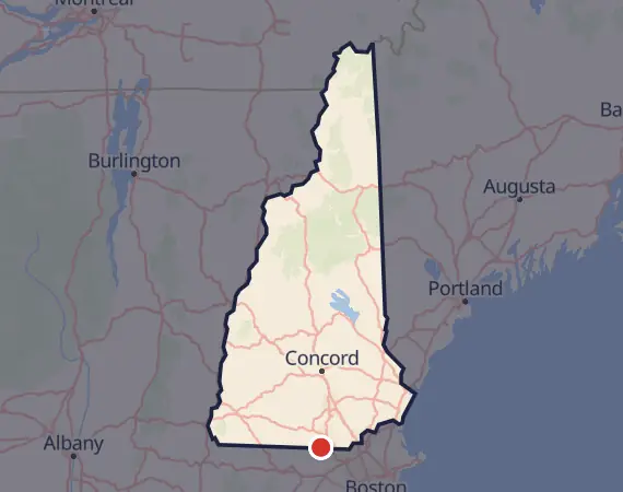 Map of card shows in New Hampshire